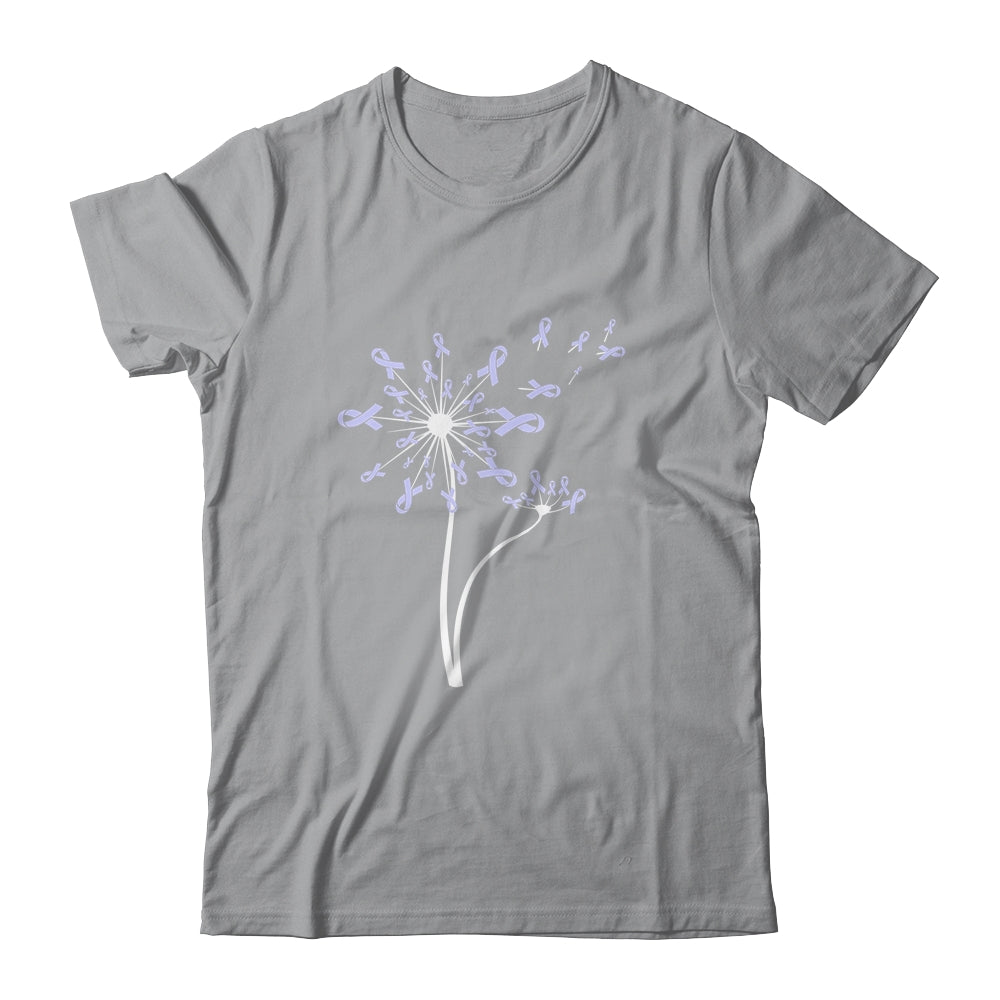Stomach Cancer Awareness Dandelion Periwinkle Ribbon Shirt & Tank Top | siriusteestore