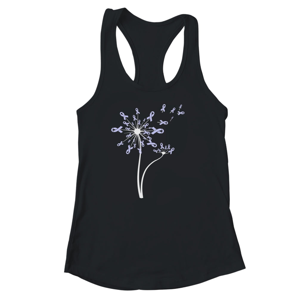 Stomach Cancer Awareness Dandelion Periwinkle Ribbon Shirt & Tank Top | siriusteestore