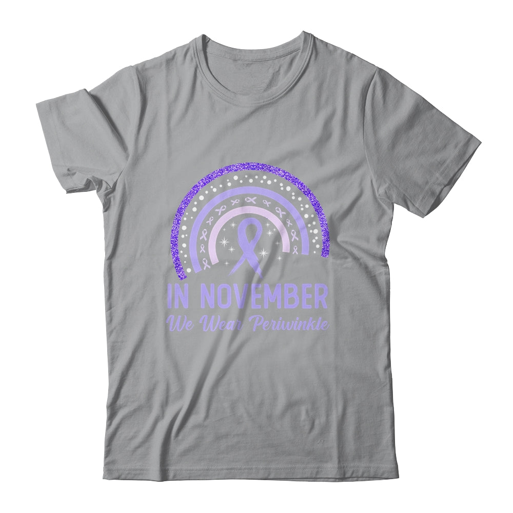 Stomach Cancer Awareness In November We Wear Periwinkle Rainbow Shirt & Hoodie | siriusteestore
