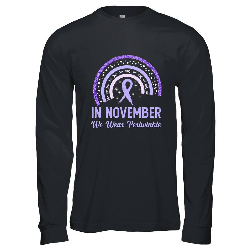 Stomach Cancer Awareness In November We Wear Periwinkle Rainbow Shirt & Hoodie | siriusteestore