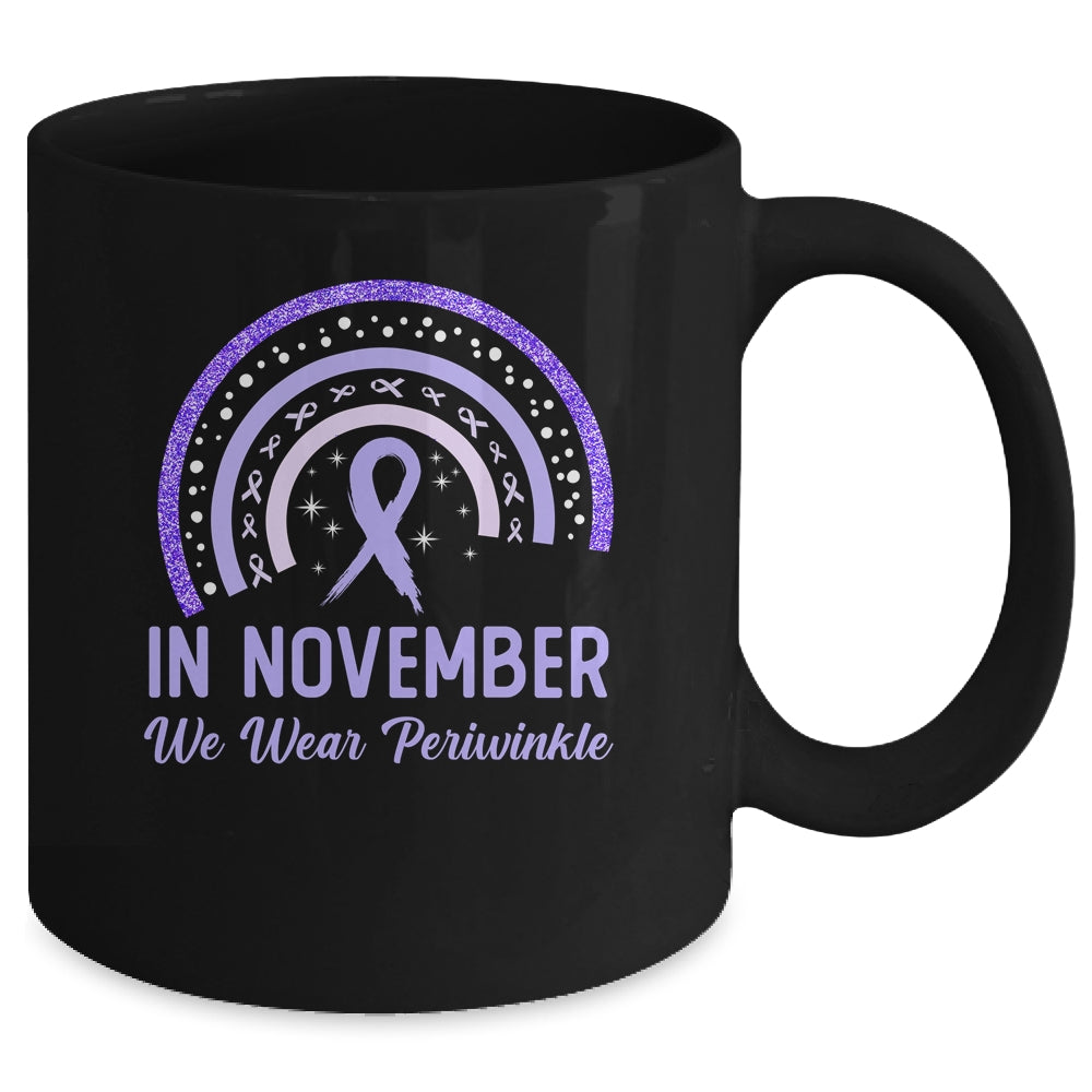 Stomach Cancer Awareness In November We Wear Periwinkle Rainbow Mug | siriusteestore