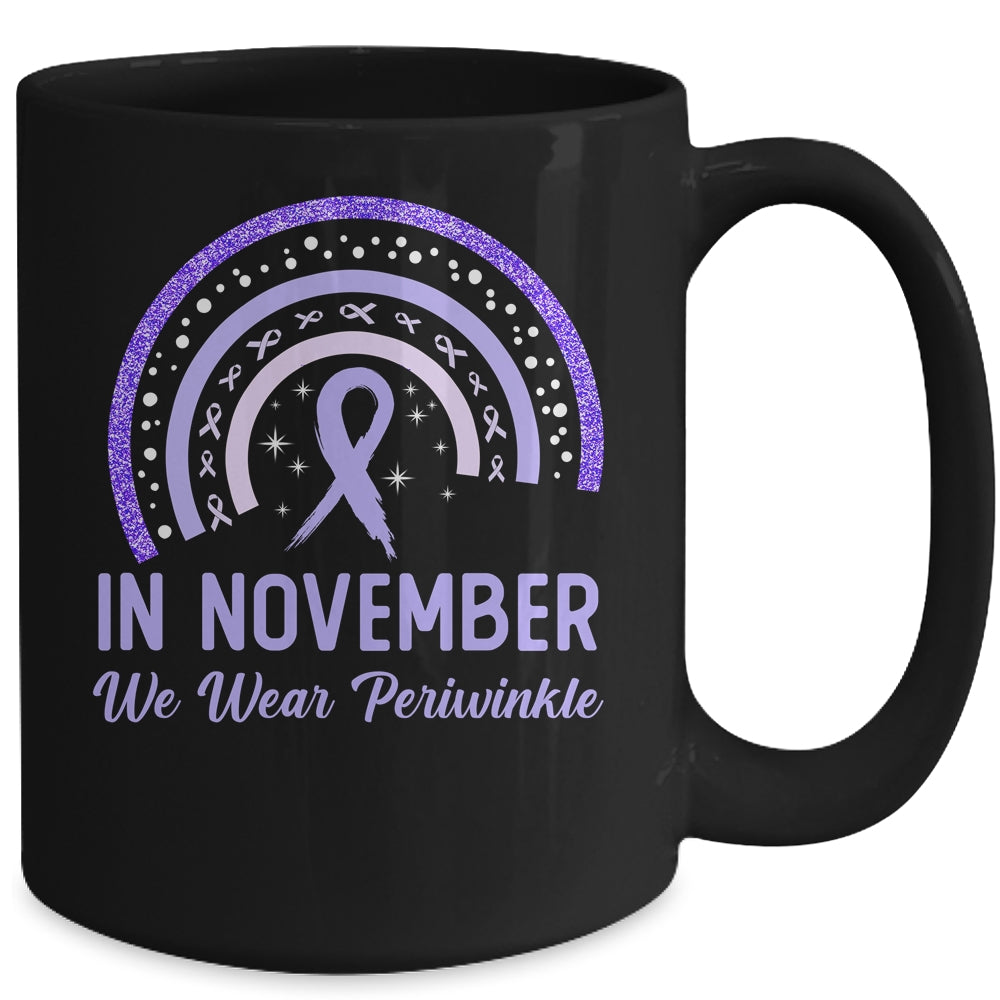 Stomach Cancer Awareness In November We Wear Periwinkle Rainbow Mug | siriusteestore
