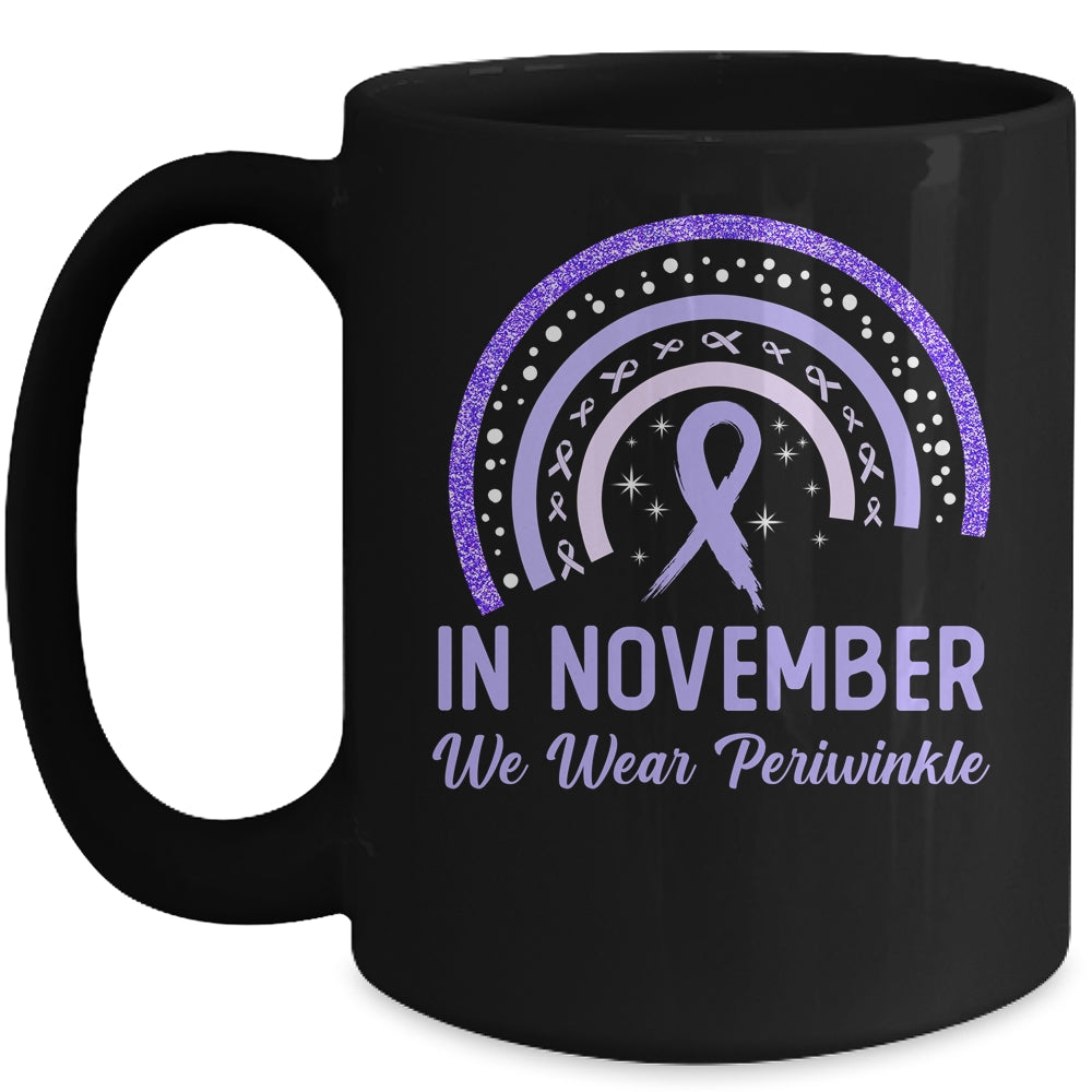 Stomach Cancer Awareness In November We Wear Periwinkle Rainbow Mug | siriusteestore