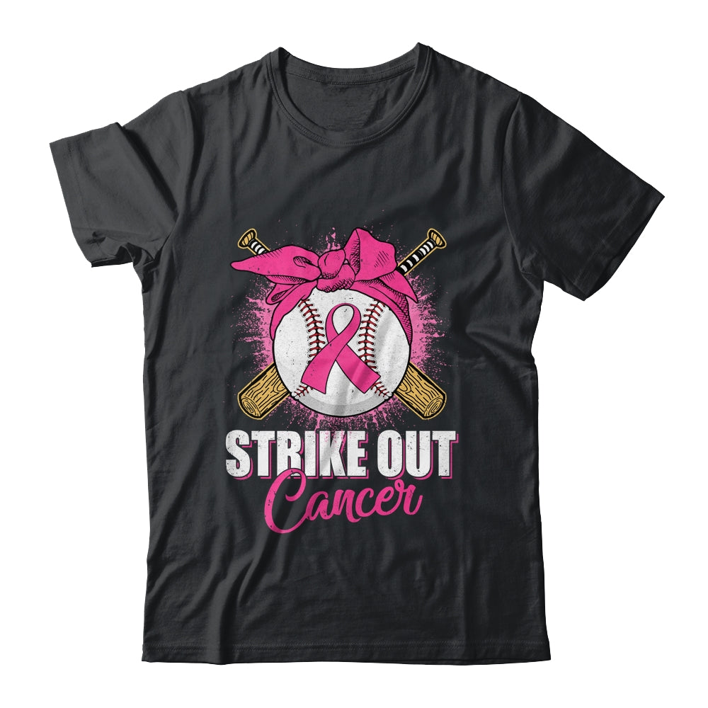 Baseball Strike Out Cancer Pink Ribbon Softball Shirt, hoodie