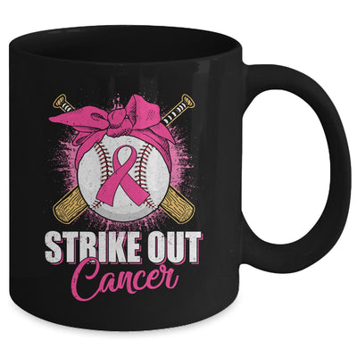 Strike Out Breast Cancer Awareness Baseball Pink Ribbon Mug | siriusteestore