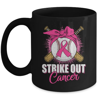 Strike Out Breast Cancer Awareness Baseball Pink Ribbon Mug | siriusteestore