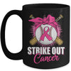 Strike Out Breast Cancer Awareness Baseball Pink Ribbon Mug | siriusteestore