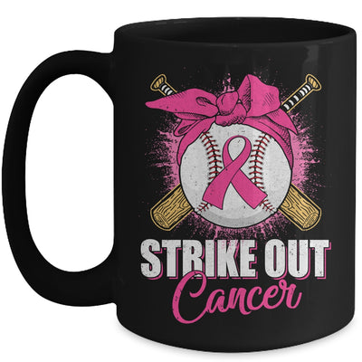 Strike Out Breast Cancer Awareness Baseball Pink Ribbon Mug | siriusteestore