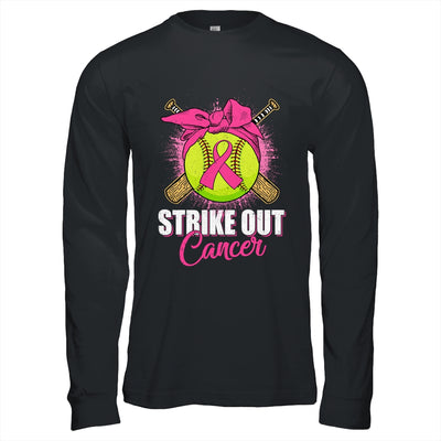 Baseball Strike Out Cancer Pink Ribbon Softball Shirt, hoodie