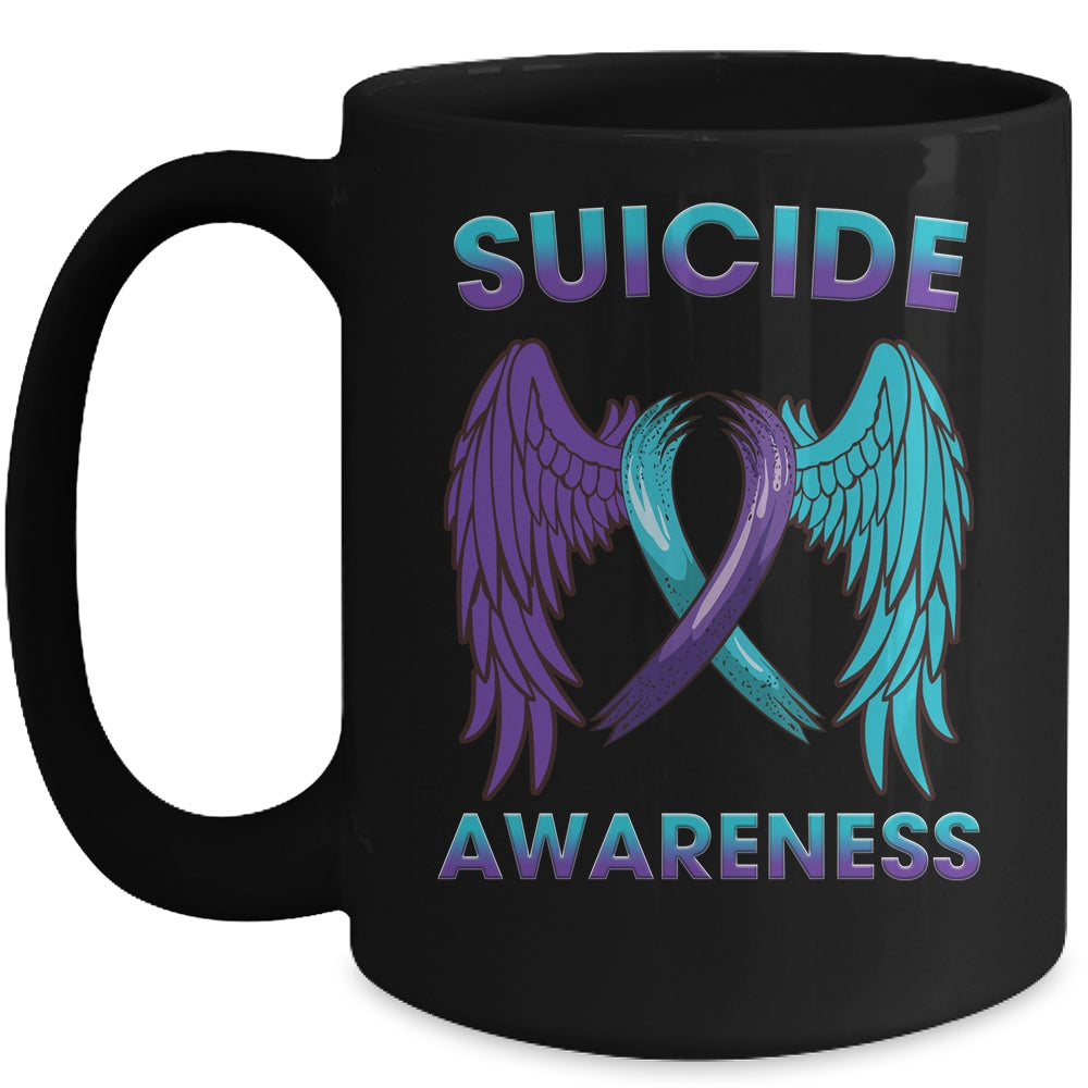 Suicide Awareness Wings And Ribbon Suicide Prevention Mug | siriusteestore