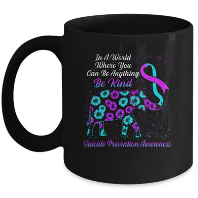 Suicide Prevention Awareness Sunflower Elephant Be Kind Mug | siriusteestore