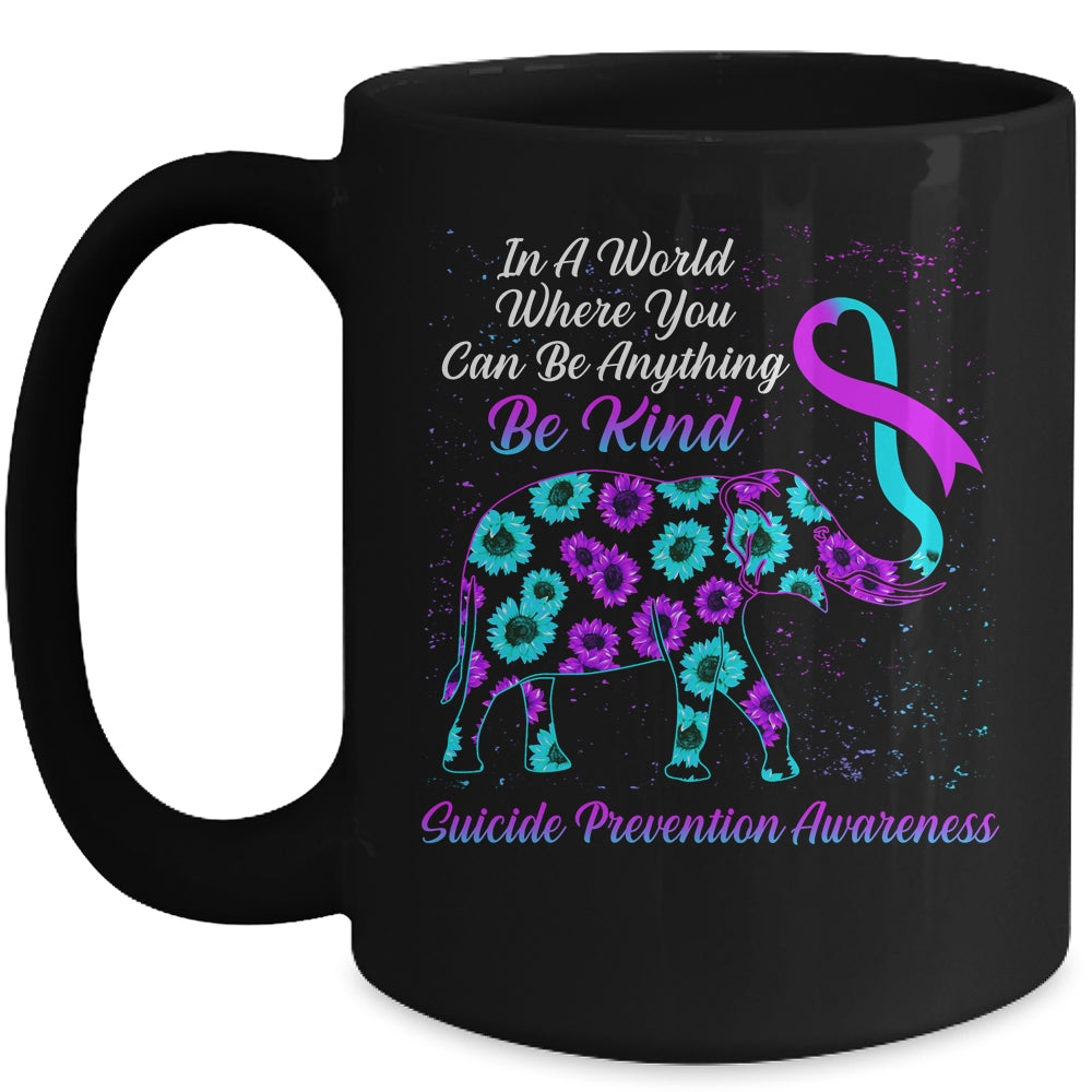Suicide Prevention Awareness Sunflower Elephant Be Kind Mug | siriusteestore
