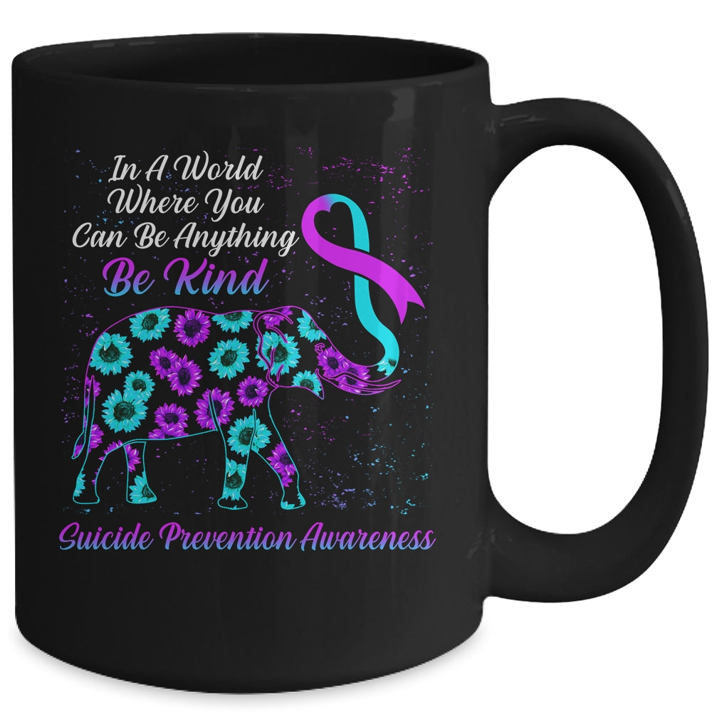Suicide Prevention Awareness Sunflower Elephant Be Kind Mug | siriusteestore