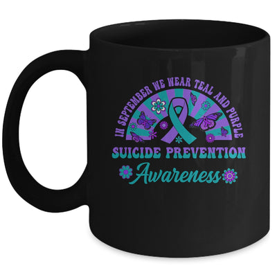 Suicide Prevention In September We Wear Teal And Purple Groovy Mug | siriusteestore