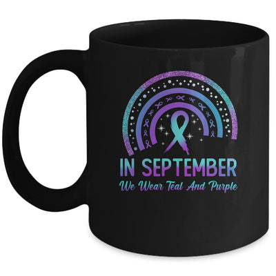 Suicide Prevention In September We Wear Teal And Purple Rainbow Mug | siriusteestore