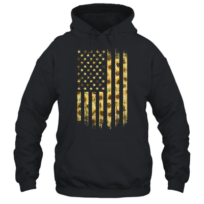 Sunflower American Flag Funny Graphic Summer Vacation Shirt & Tank Top | siriusteestore
