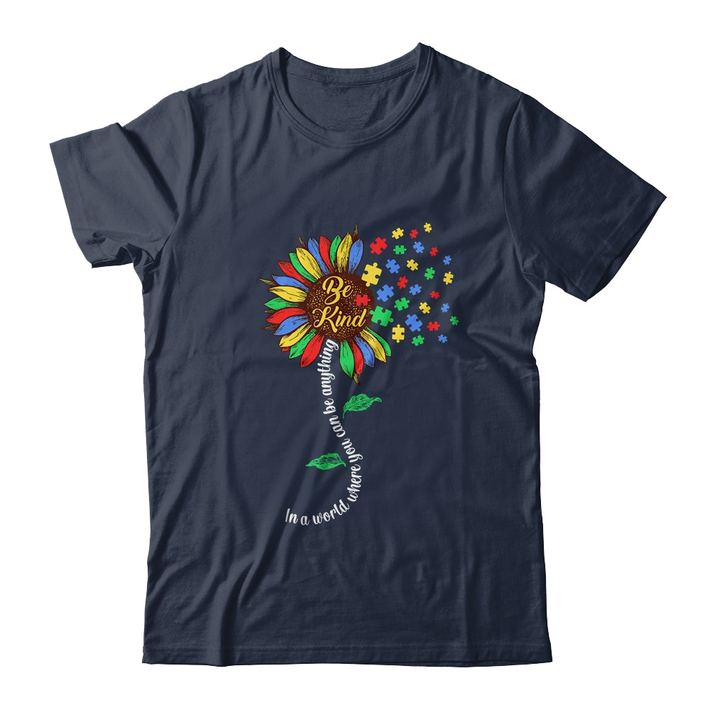 Sunflower Autism Awareness Be Kind Puzzle Mom Support Kids Shirt & Tank Top | siriusteestore