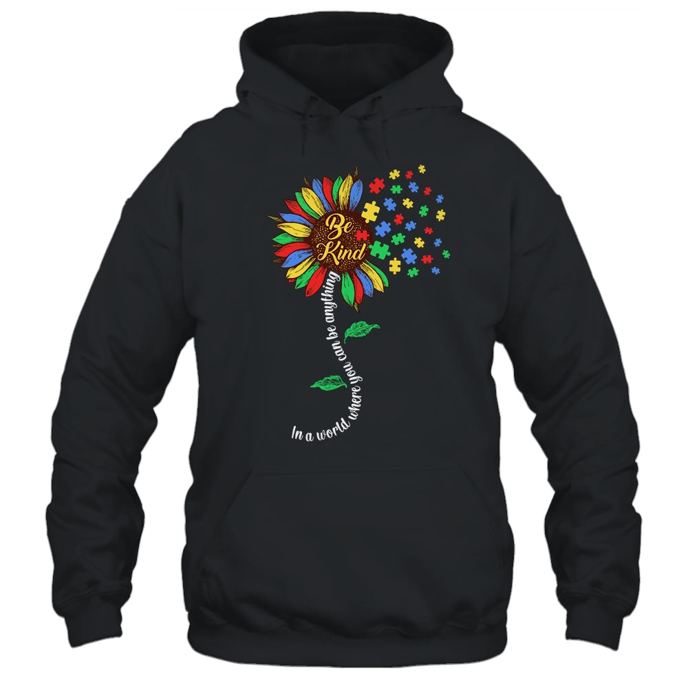 Sunflower Autism Awareness Be Kind Puzzle Mom Support Kids Shirt & Tank Top | siriusteestore