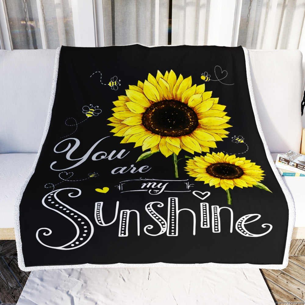Sunflower Blanket You Are My Sunshine For Daughter Granddaughter Niece Birthday Christmas Gift Bed Quilt Fleece Throw Blanket | siriusteestore