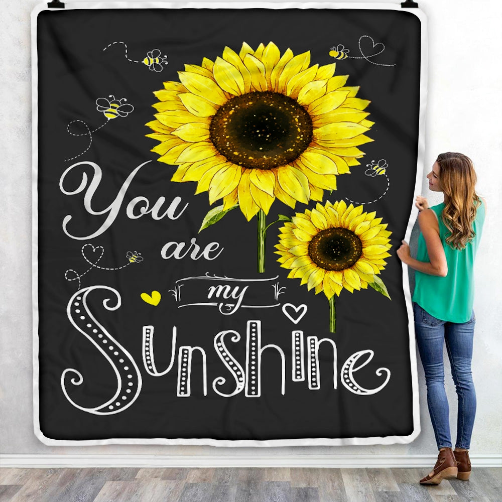 Sunflower Blanket You Are My Sunshine For Daughter Granddaughter Niece Birthday Christmas Gift Bed Quilt Fleece Throw Blanket | siriusteestore