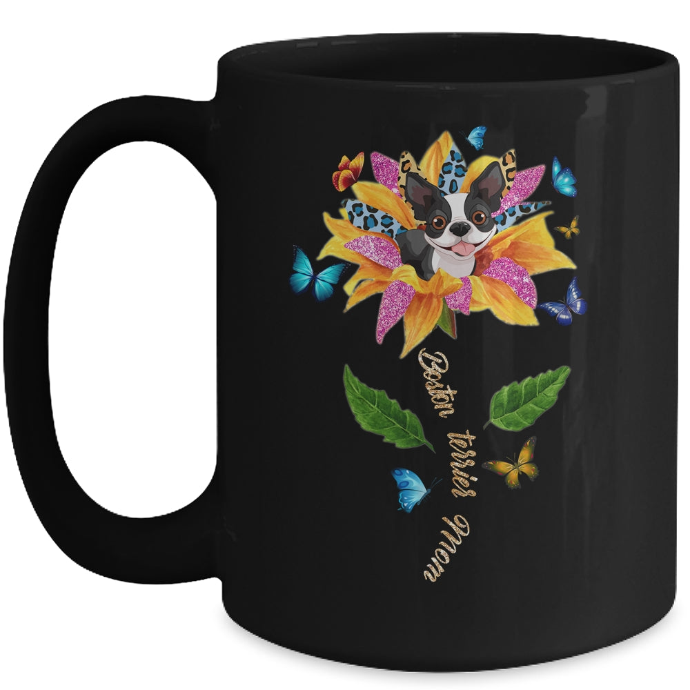 Sunflower Boston Terrier Mom Dog Lover Mothers Day Mug | siriusteestore