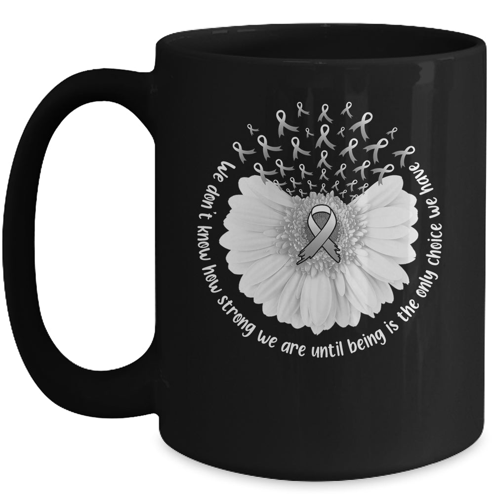 Sunflower Brain Cancer Awareness Grey Ribbon In May Mug | siriusteestore