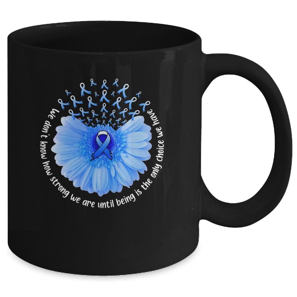 Sunflower Colon Cancer Awareness Blue Ribbon In March Mug | siriusteestore