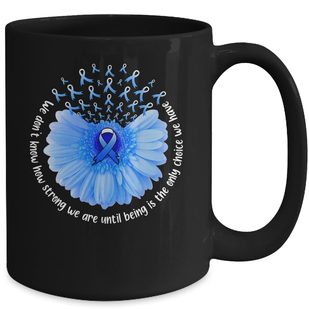 Sunflower Colon Cancer Awareness Blue Ribbon In March Mug | siriusteestore