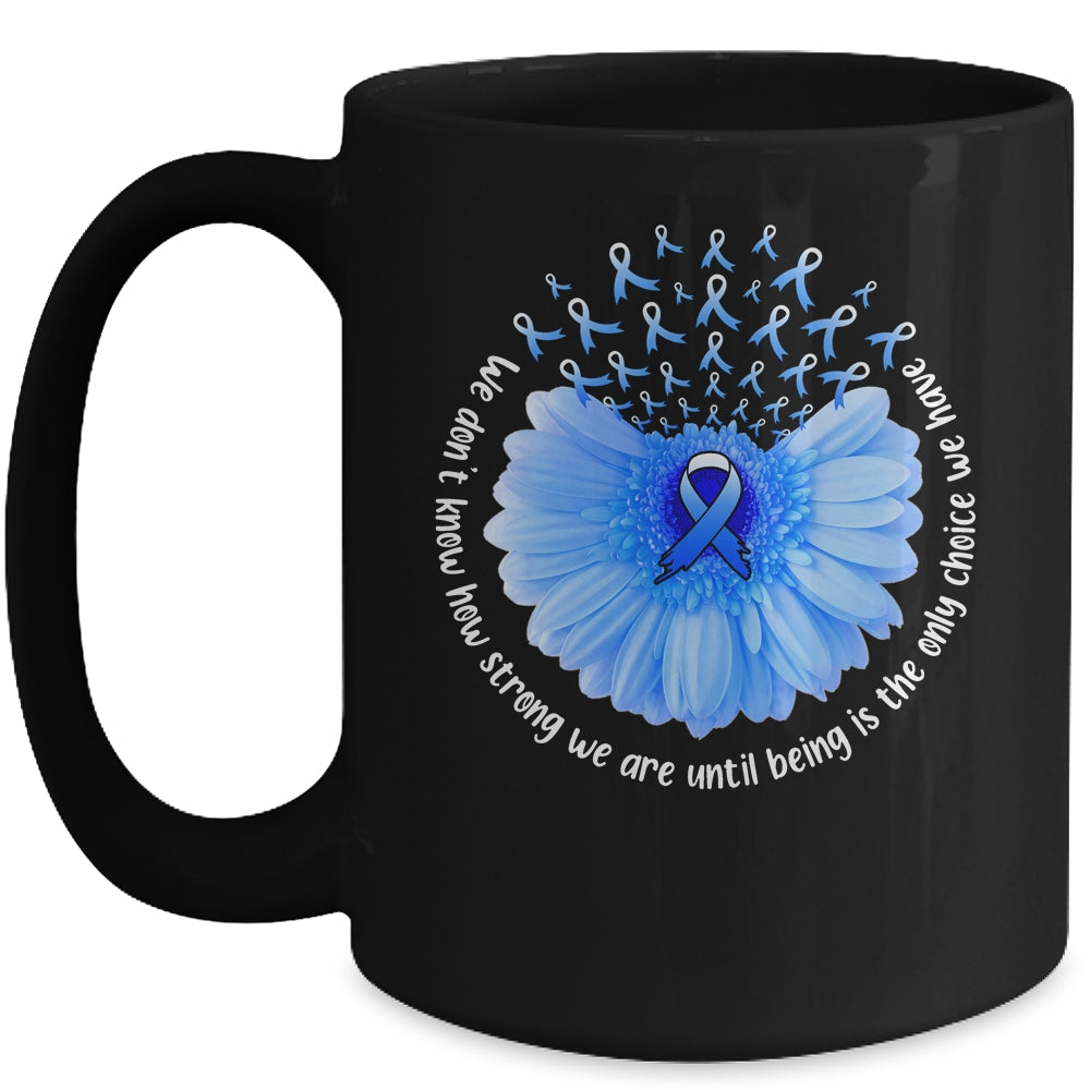 Sunflower Colon Cancer Awareness Blue Ribbon In March Mug | siriusteestore