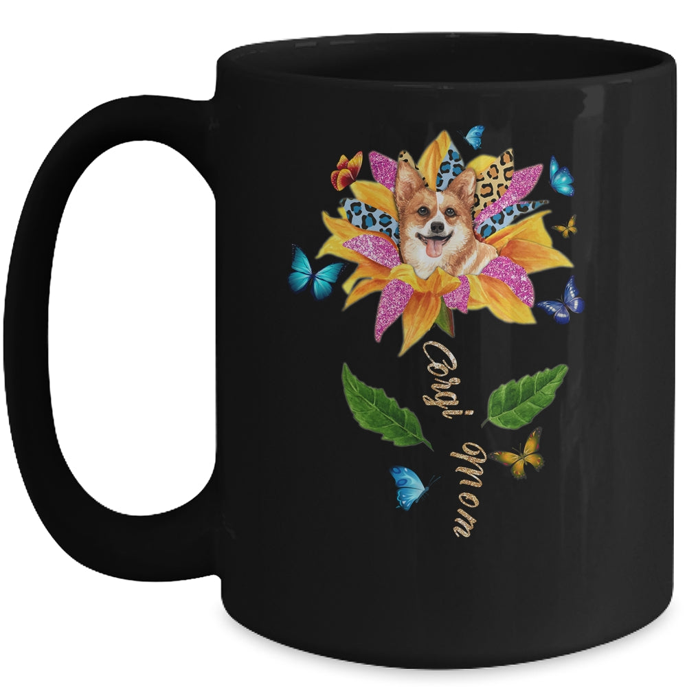 Sunflower Corgi Mom Dog Lover Mothers Day Mug | siriusteestore