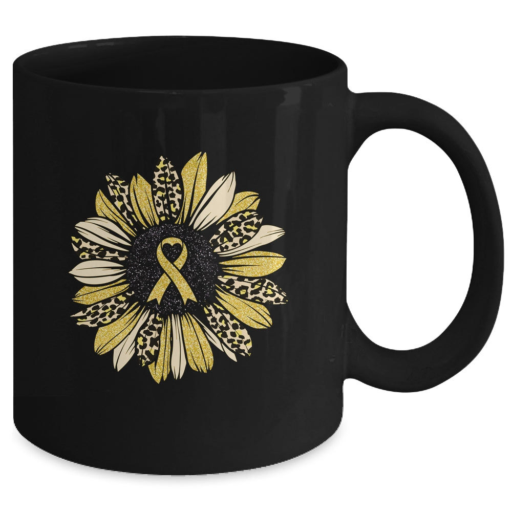 Sunflower Gold Childhood Cancer Awareness Women Mug | siriusteestore