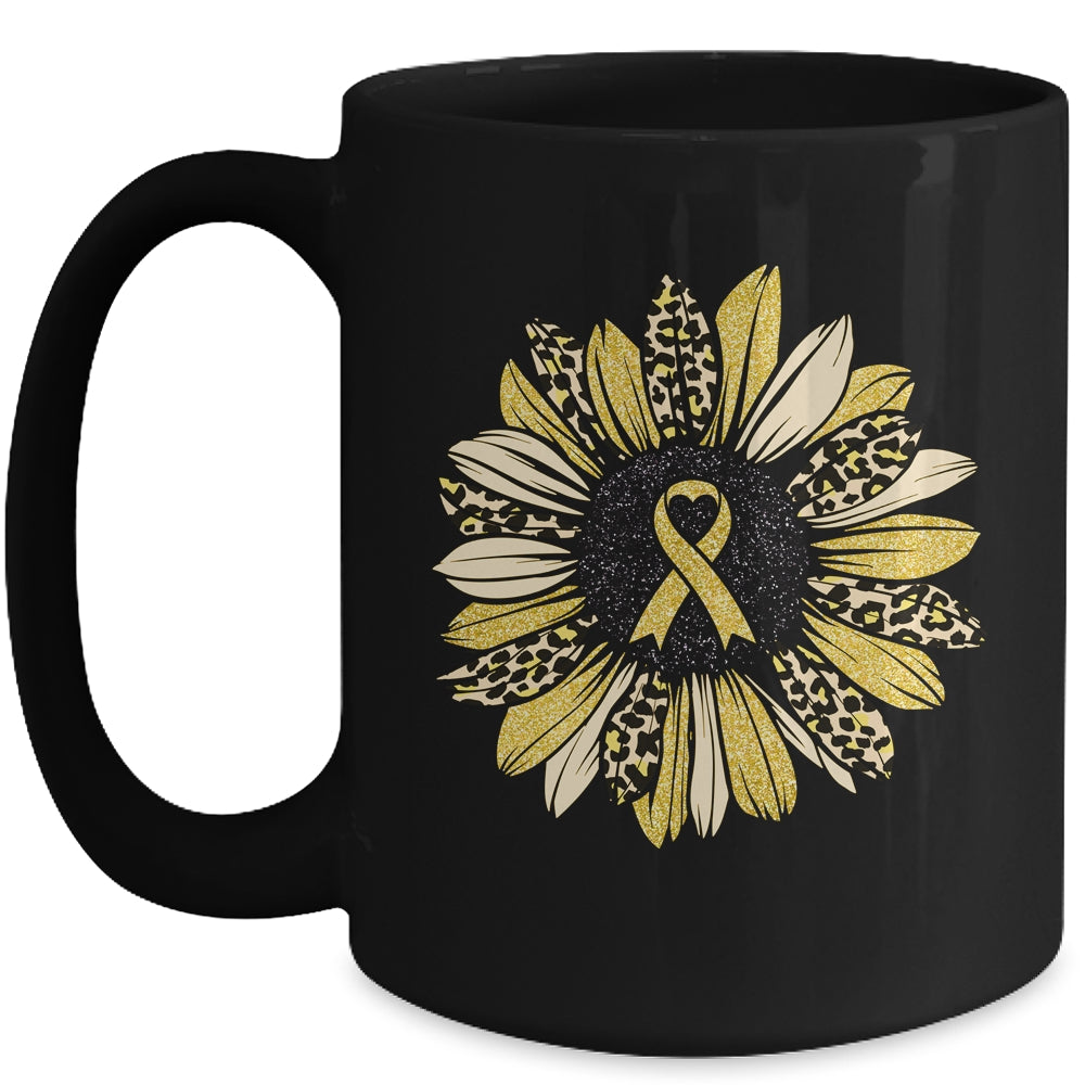 Sunflower Gold Childhood Cancer Awareness Women Mug | siriusteestore