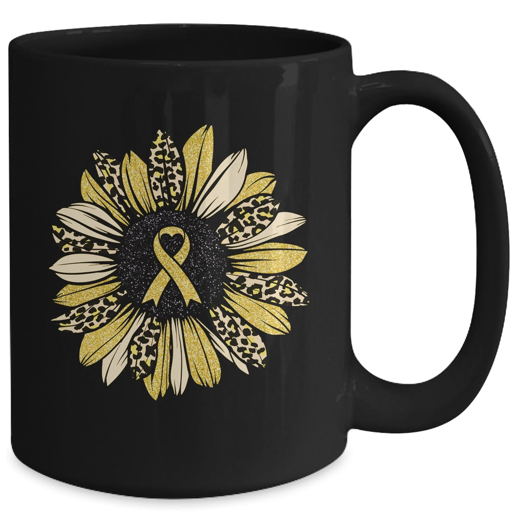 Sunflower Gold Childhood Cancer Awareness Women Mug | siriusteestore
