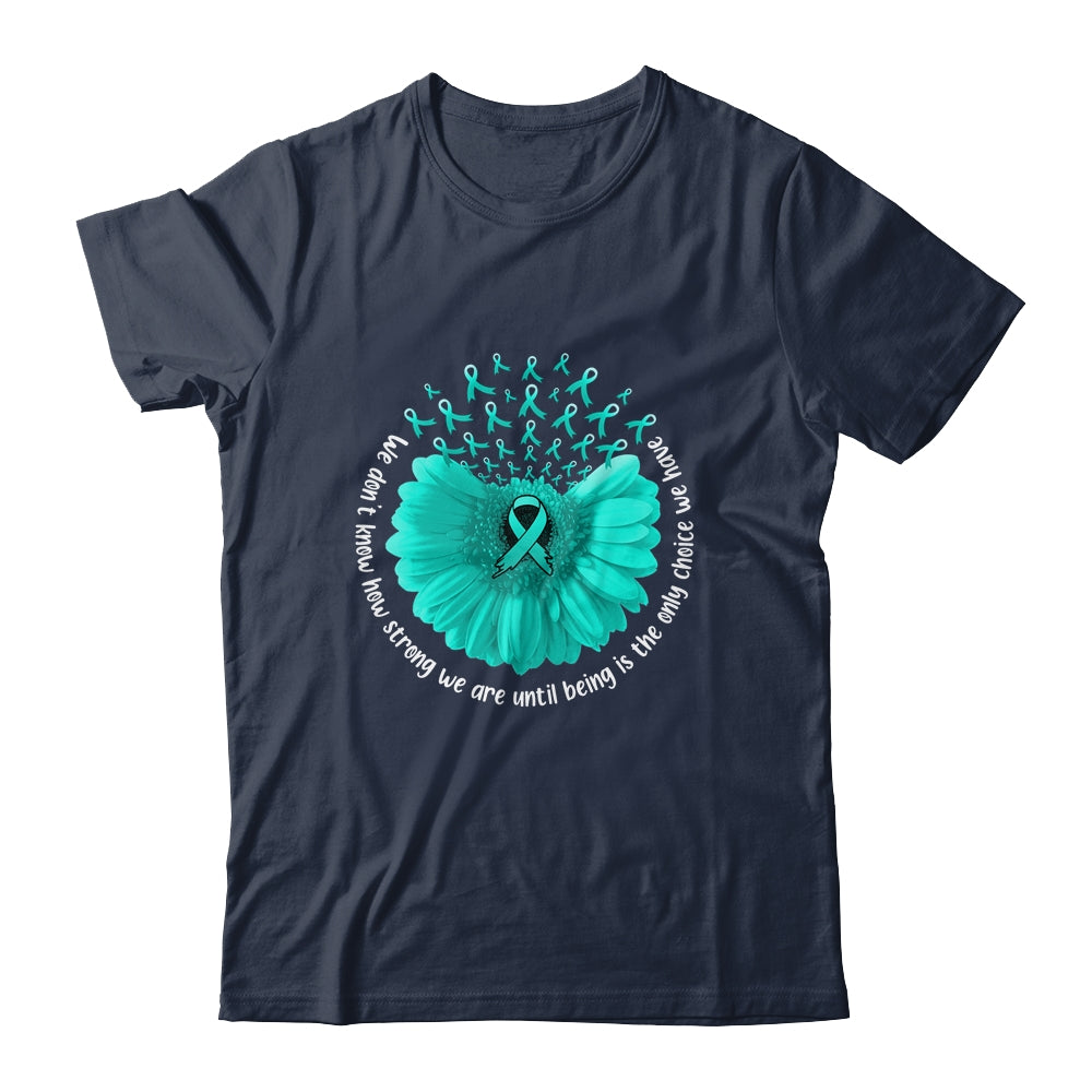 Sunflower Ovarian Cancer Awareness Teal Ribbon In September Shirt & Tank Top | siriusteestore