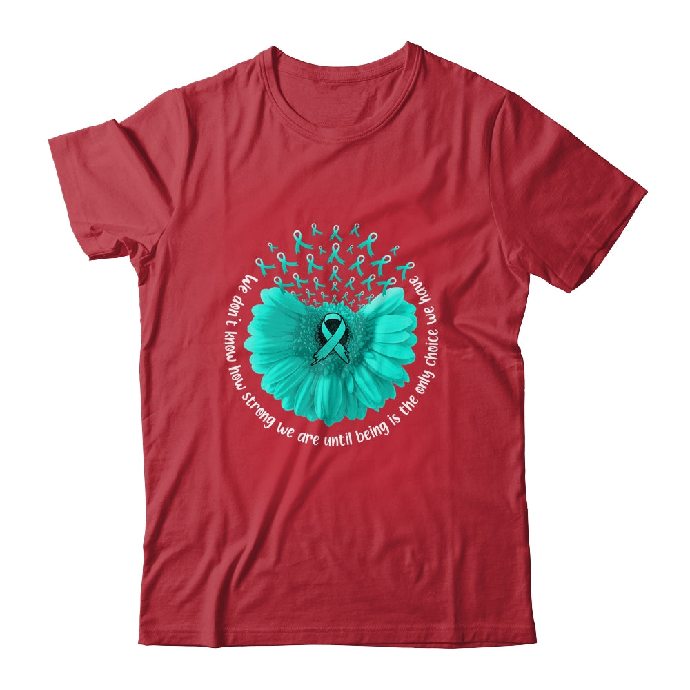 Sunflower Ovarian Cancer Awareness Teal Ribbon In September Shirt & Tank Top | siriusteestore