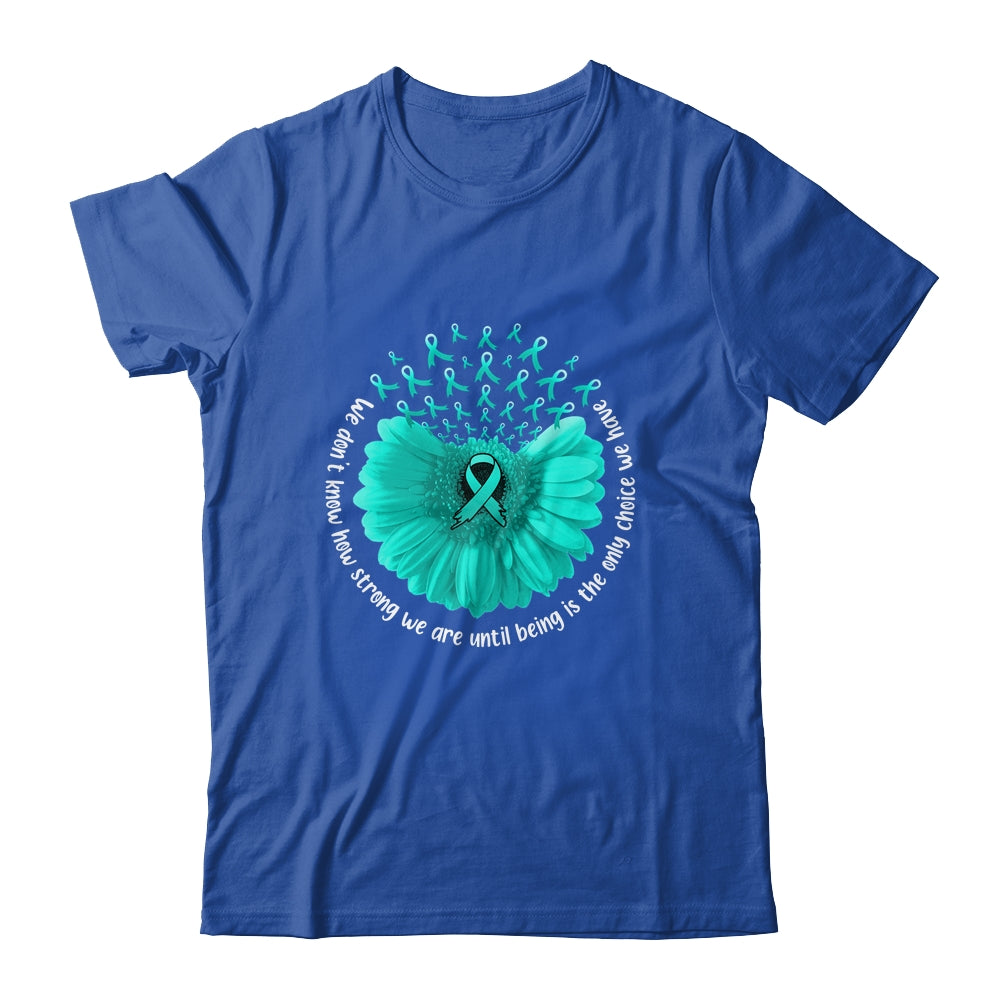 Sunflower Ovarian Cancer Awareness Teal Ribbon In September Shirt & Tank Top | siriusteestore