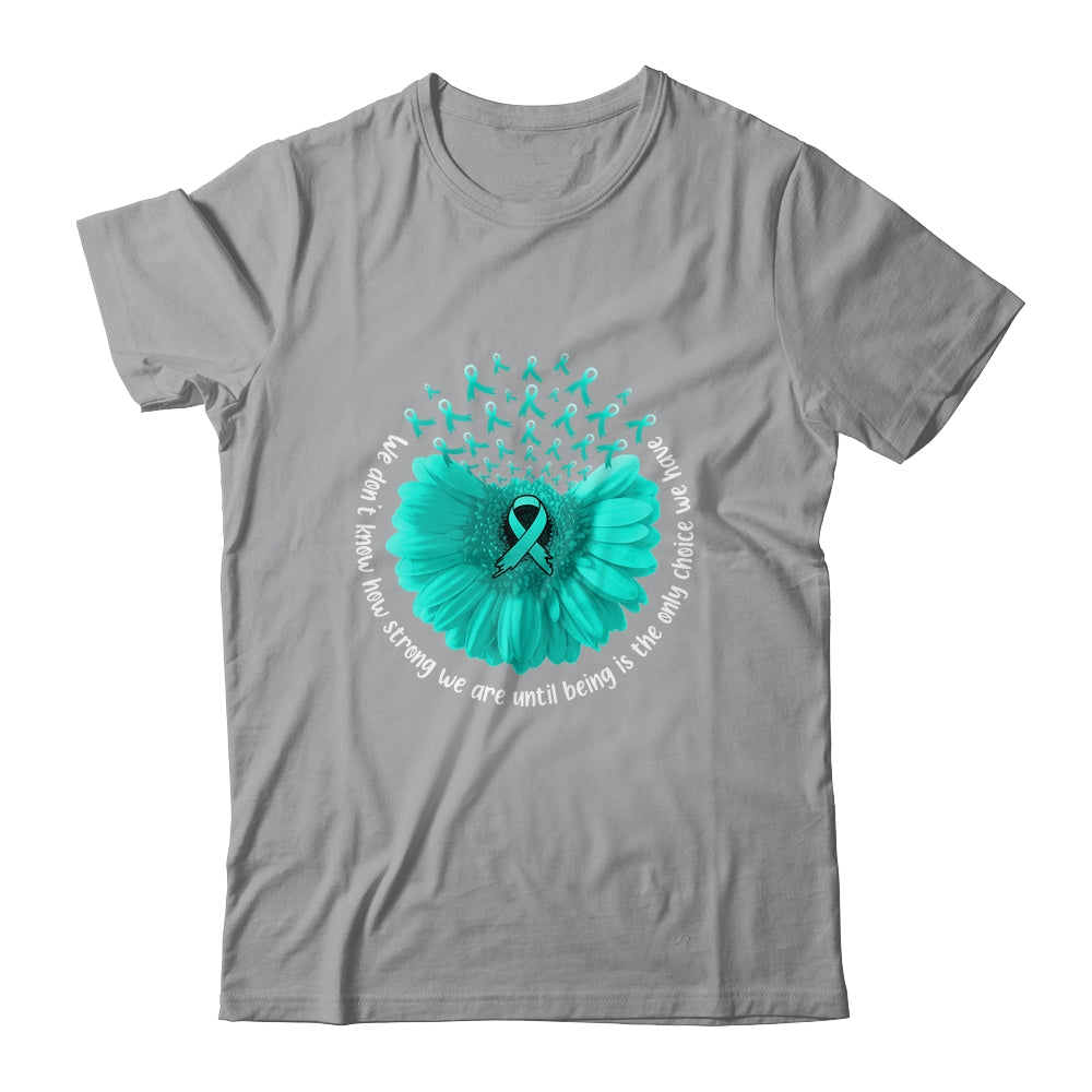 Sunflower Ovarian Cancer Awareness Teal Ribbon In September Shirt & Tank Top | siriusteestore