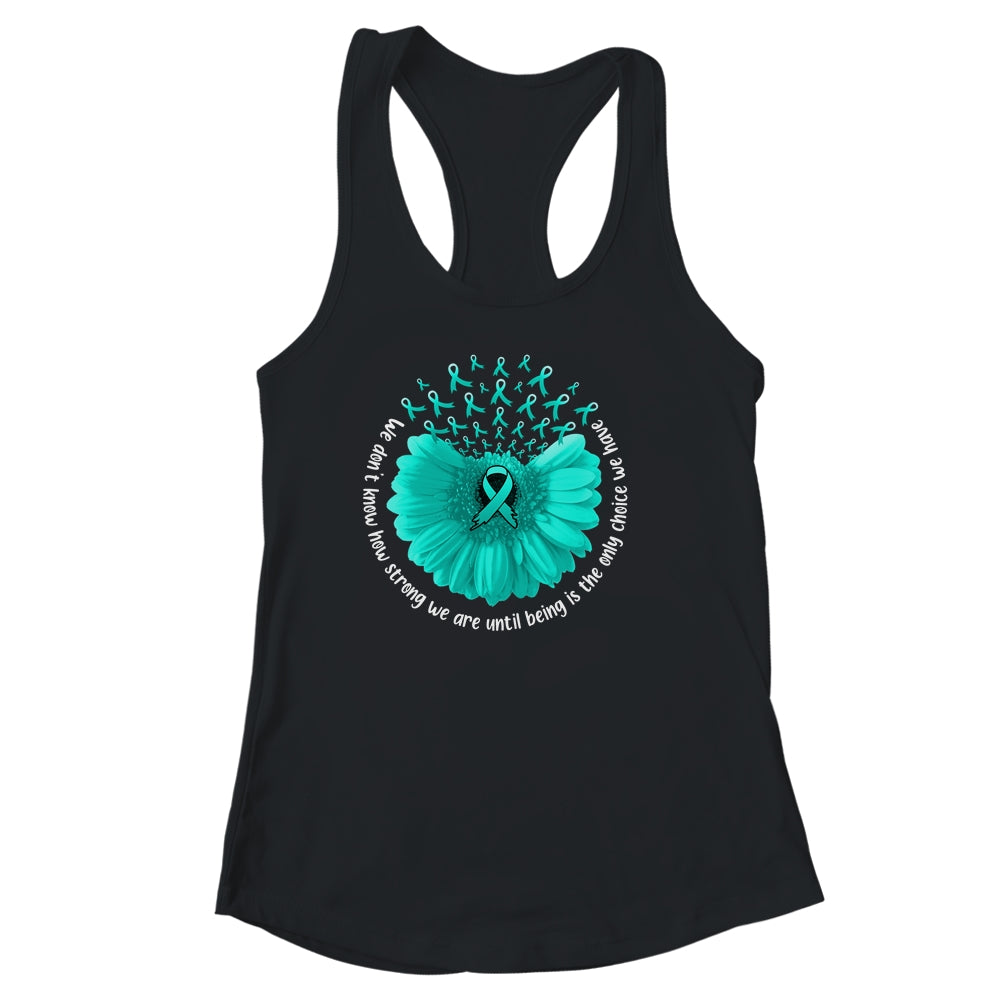 Sunflower Ovarian Cancer Awareness Teal Ribbon In September Shirt & Tank Top | siriusteestore