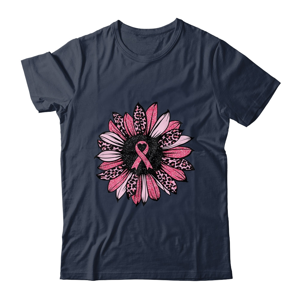Sunflower Pink Breast Cancer Awareness Women Warrior Shirt & Hoodie | siriusteestore