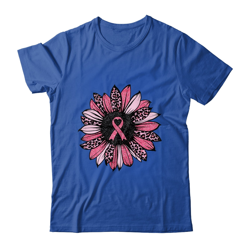 Sunflower Pink Breast Cancer Awareness Women Warrior Shirt & Hoodie | siriusteestore