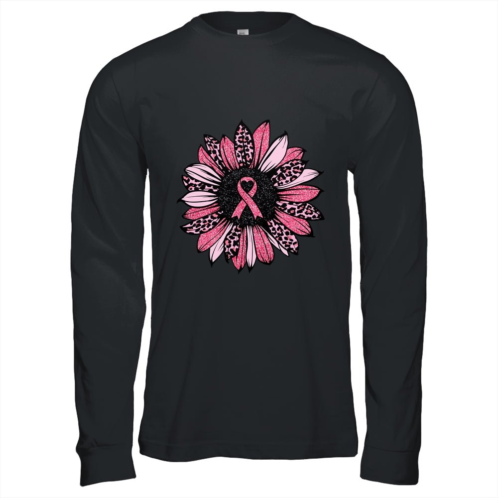 Sunflower Pink Breast Cancer Awareness Women Warrior Shirt & Hoodie | siriusteestore