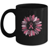 Sunflower Pink Breast Cancer Awareness Women Warrior Mug | siriusteestore
