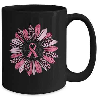 Sunflower Pink Breast Cancer Awareness Women Warrior Mug | siriusteestore