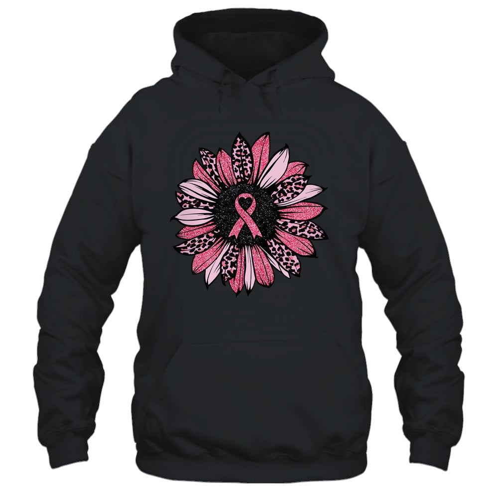 Sunflower Pink Breast Cancer Awareness Women Warrior Shirt & Hoodie | siriusteestore