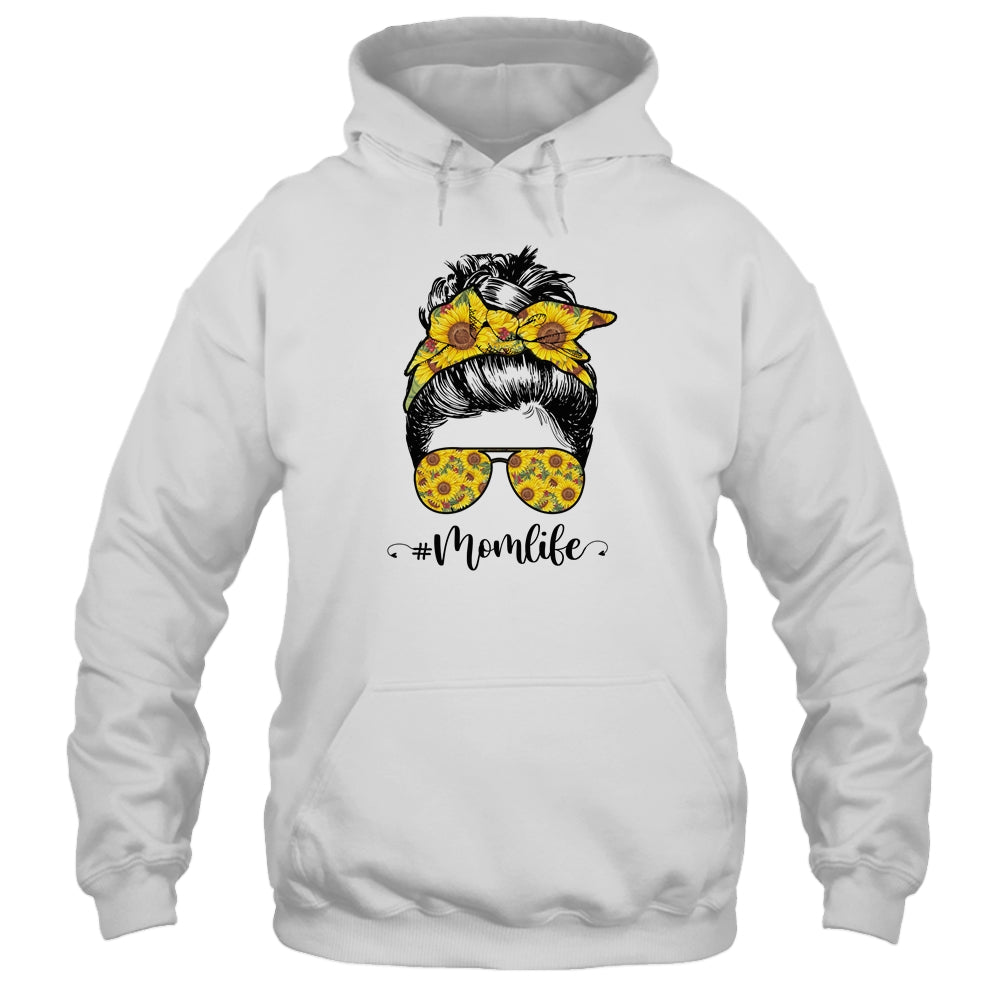 Sunflowers Mom Life Messy Bun Hair Sunglasses Mother's Day Shirt & Tank Top | siriusteestore