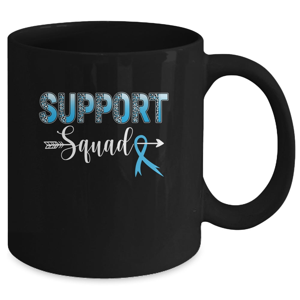 Support Squad Leopard Blue Warrior Colon Cancer Awareness Mug | siriusteestore