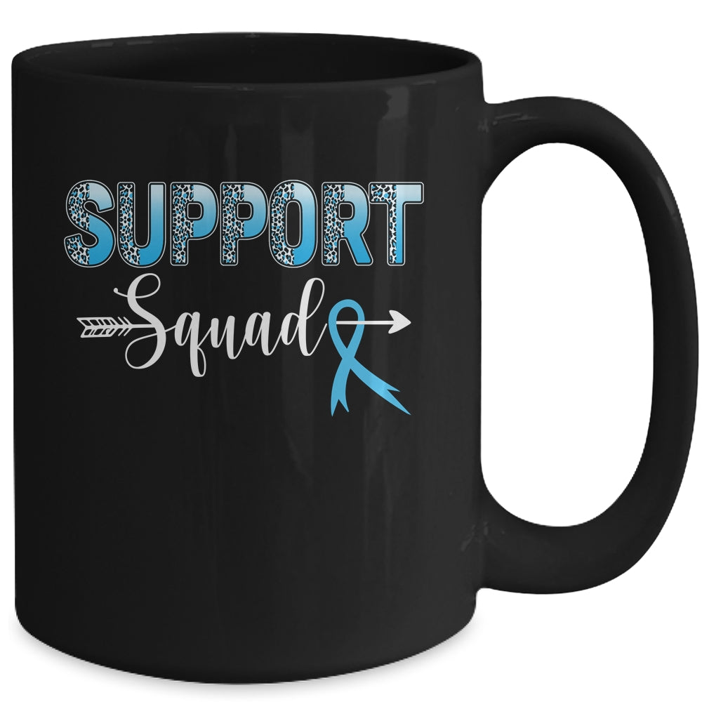 Support Squad Leopard Blue Warrior Colon Cancer Awareness Mug | siriusteestore