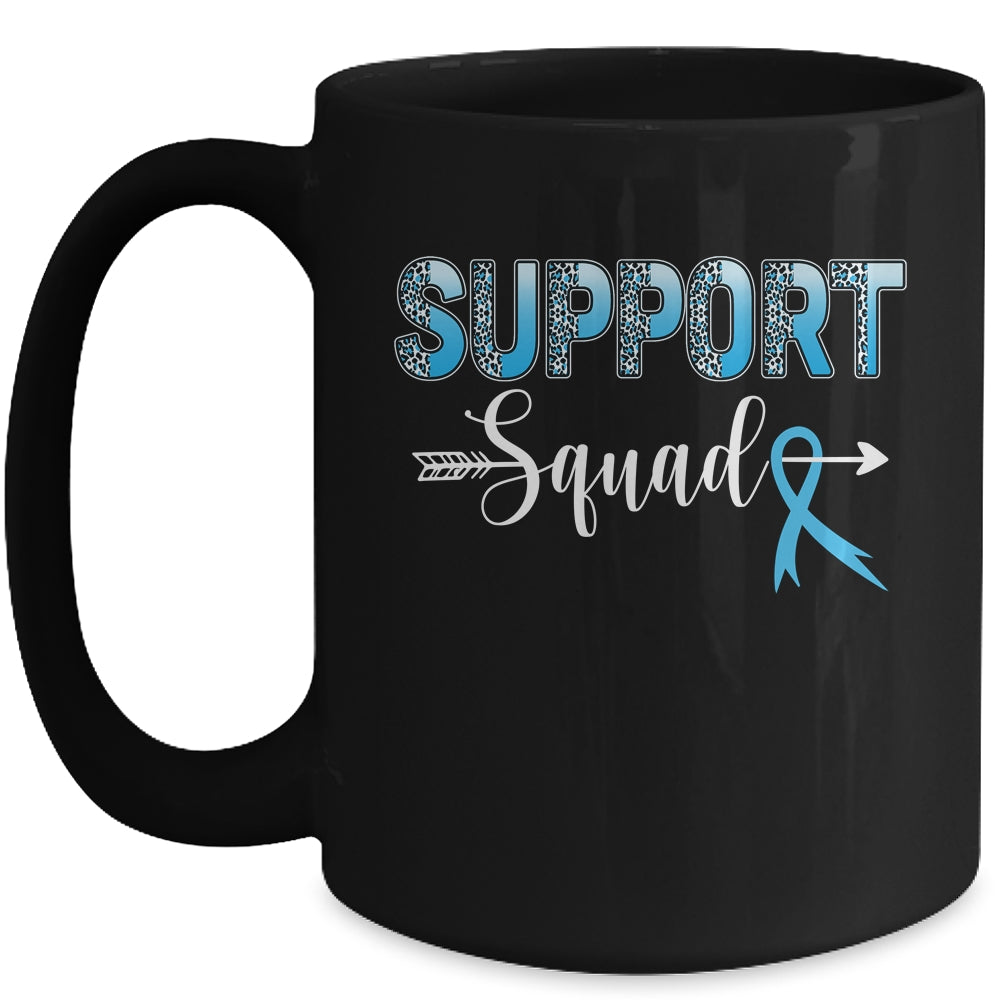 Support Squad Leopard Blue Warrior Colon Cancer Awareness Mug | siriusteestore