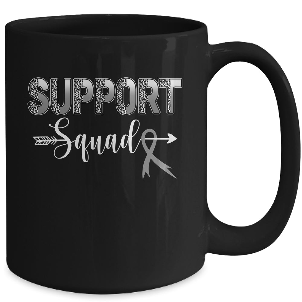 Support Squad Leopard Grey Warrior Brain Cancer Awareness Mug | siriusteestore