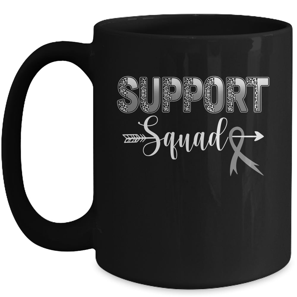 Support Squad Leopard Grey Warrior Brain Cancer Awareness Mug | siriusteestore